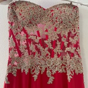 La Femme Fashion Strapless Prom Dress